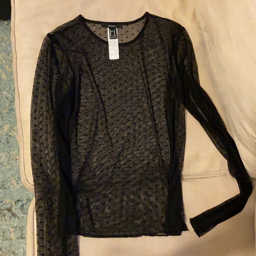 Polka Dot Sheer Top